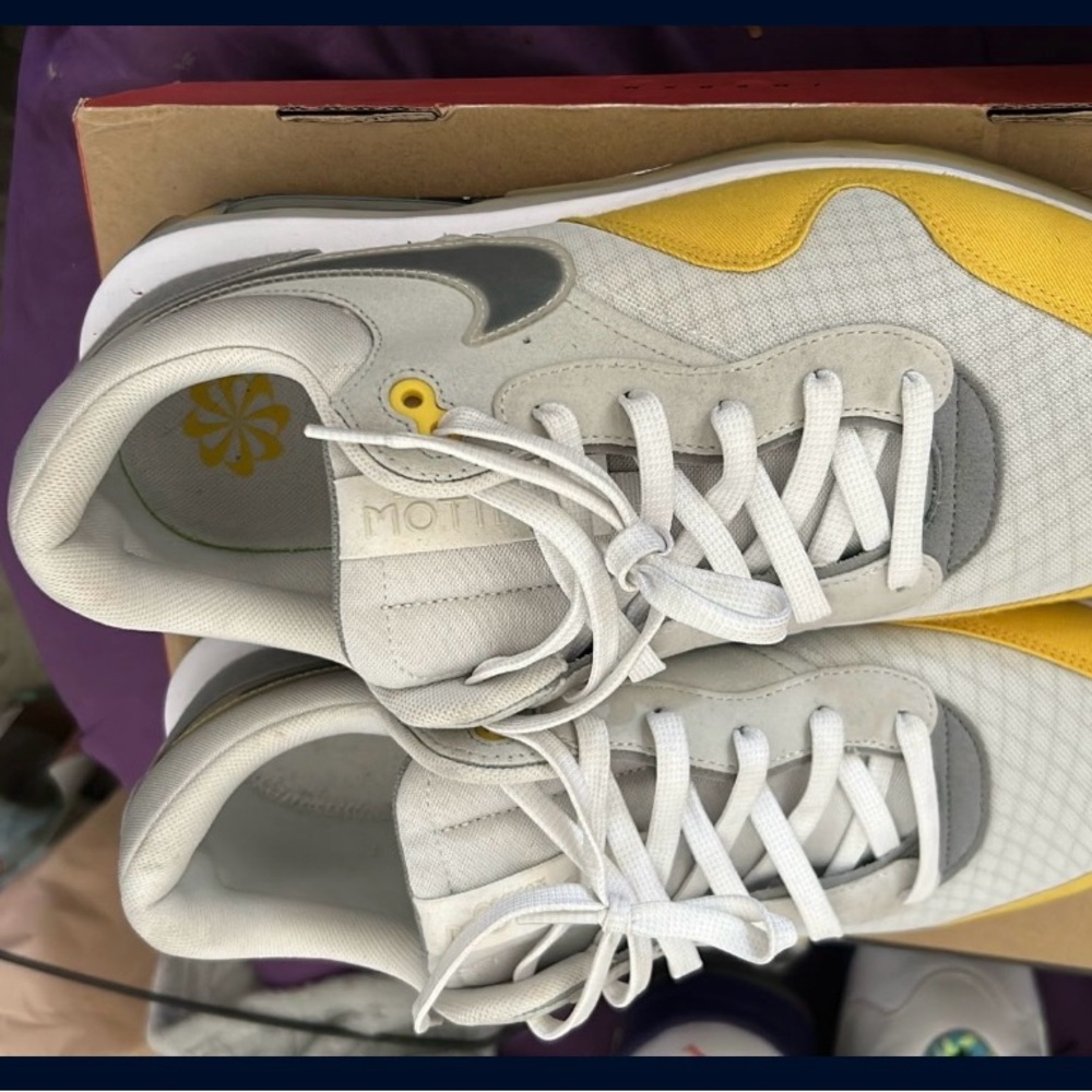Nike Women's Vibrant Yellow and Gray Sneakers